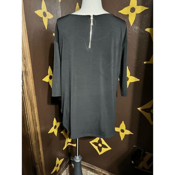 Belldini Short Sleeve Embellished Blouse, Shirt, Size Medium - Picture 3 of 5